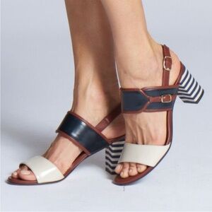 Anyi Lu Maria Italian Leather Block Heel Sandals